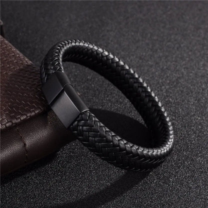 Vanguard - Pulsera de cuero trenzado premium - Reliviera