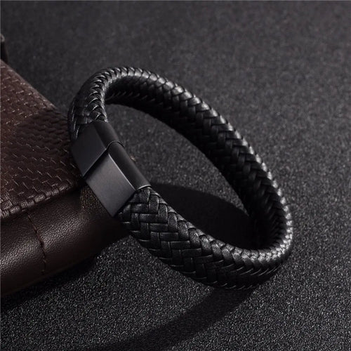 Vanguard - Pulsera de cuero trenzado premium - Reliviera