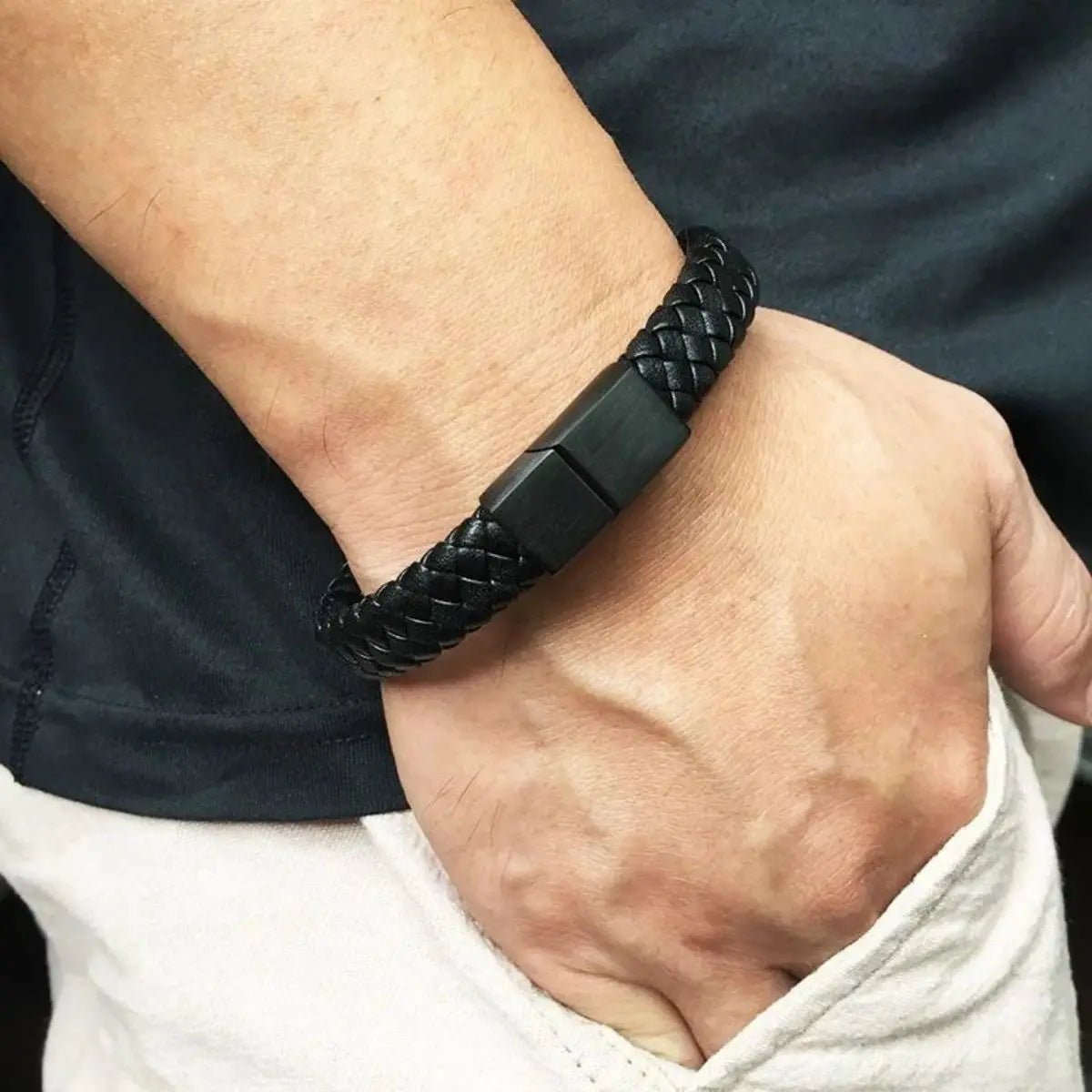 Vanguard - Pulsera de cuero trenzado premium - Reliviera